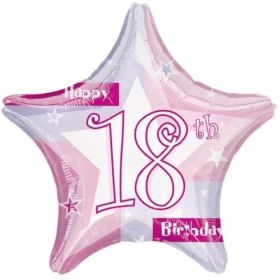 18th Birthday Pink Shimmer Foil Balloon 19"