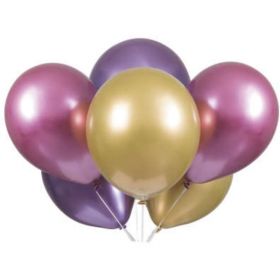 Pink, Purple & Gold Platinum Latex Balloons 11"