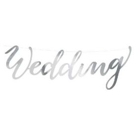 Silver Wedding Script Banner