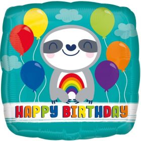 Happy Birthday Sloth Foil Balloon