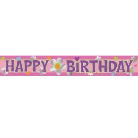 Happy Birthday Girl Foil Banner 3.65m