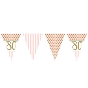 Pink Chic 80th Birthday Bunting 3.7m