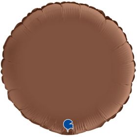 Satin Chocolate Luxury Round Foil Balloon 18"