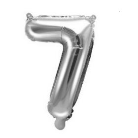 Silver Number 7 Air Fill Foil Balloon 14"