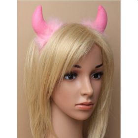 Pink Fabric Devil Horns Aliceband