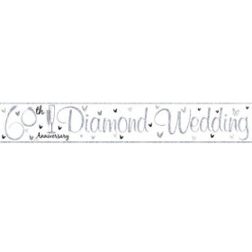 60th Diamond Anniversary Foil Banner 2.7m