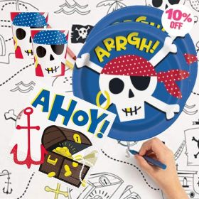 Ahoy Pirate Party Tableware Pack for 16