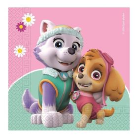 Pink Paw Patrol Party Napkins 33cm x 33cm, pk20