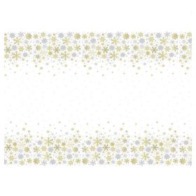 Silver & Gold Snowflakes Party Tablecover 1.37m x 2.13m