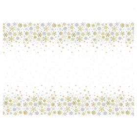 Silver & Gold Snowflakes Party Tablecover 1.37m x 2.13m