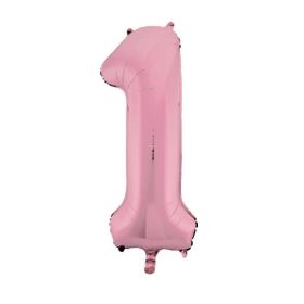 Lovely Pink Number 1 Foil Balloon 34"