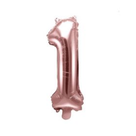 Rose Gold Number 1 Air Fill Foil Balloon 14"