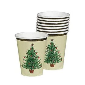 Classic Victorian Tree Party Cups 266ml, pk8