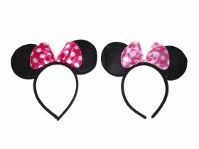 Black Minnie Mouse Ears with Polka Dot Bow