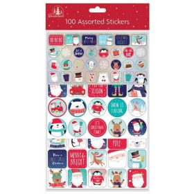 100 Christmas Assorted Stickers