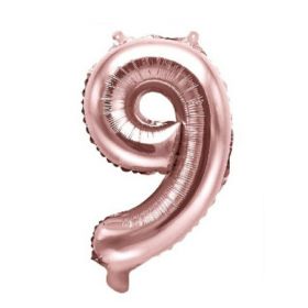 Rose Gold Number 9 Air Fill Foil Balloon 14"