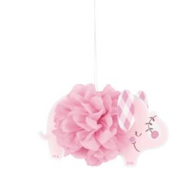 Pink Floral Elephant Baby Shower Hanging Decorations 22cm