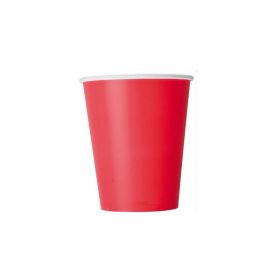 Red Paper Cups 270ml, pk8