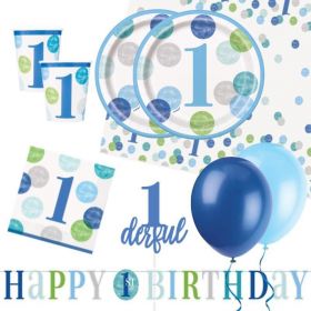Blue 1st Birthday Party Packs
