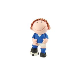 Footballer Resin Cake Topper Blue