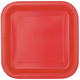 Red Square Dinner Plates, pk14