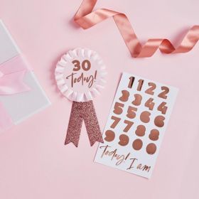 Rose Gold Badge Personalised with Stickers