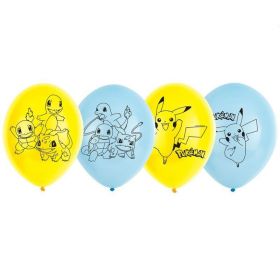 Pokemon 4 Sided Latex Balloons 11", pk6