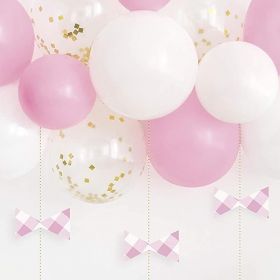 Pink Gingham 1st Birthday Party Balloon Arch Kit
