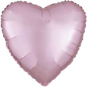 Pastel Pink Heart Sateen Foil Balloon 17"