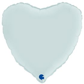 Satin Pastel Blue Luxury Heart Foil Balloon 18"