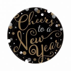 Happy New Year Confetti Celebration Paper Plates