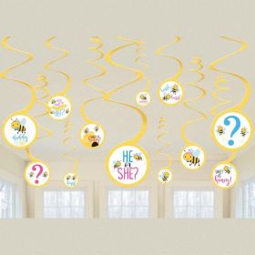  What Will It Bee? Swirl Decorations, pk12