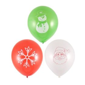 Christmas Latex Balloons 9", pk12