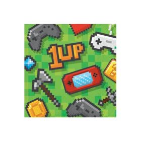 Gaming Party Beverage Napkins 25cm x 25cm, pk16