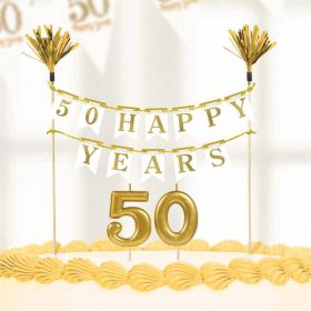 Sparkling Golden Anniversary Cake Decorations & Candles