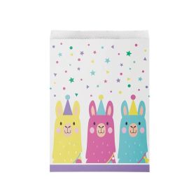 Llama Pastel Party Paper Treat Bags, pk8