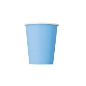 Powder Blue Paper Cups 270ml, pk8