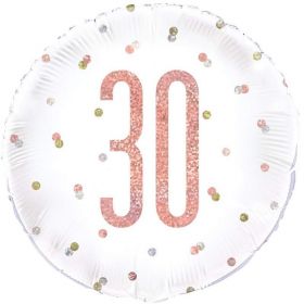 Glitz Rose Gold Age 30 Foil Balloon 18"