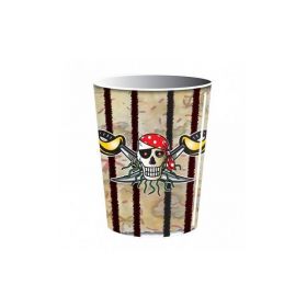 Red Pirate Party Cups 250ml, pk8