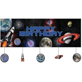 Space Blast Party Giant Banner with Attachments