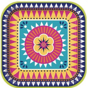 Boho Mexican Fiesta Plates 23cm, pk8