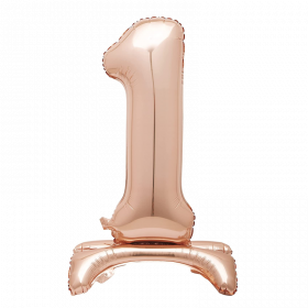 Rose Gold Number 1 Standing Foil Balloon 30"