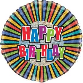 Happy Birthday Multicoloured Foil Balloon 18"