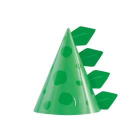 Blue & Green Dinosaur Party Hats, pk8