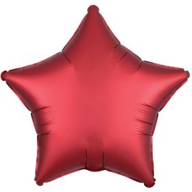 Red Sangria Star Sateen Foil Balloon 19"