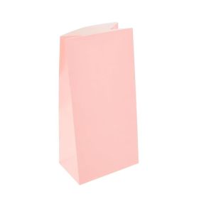 Baby Pink Paper Party Bags, pk12