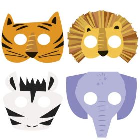 Animal Safari Paper Masks, pk8
