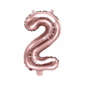 Rose Gold Number 2 Air Fill Foil Balloon 14"