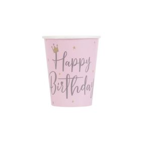 Swan Birthday Party Cups 250ml, pk8