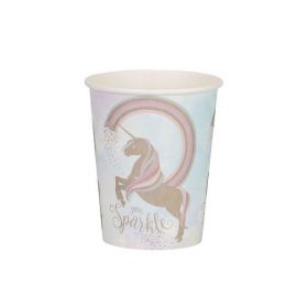 Unicorn Paper Cups 260ml, pk8